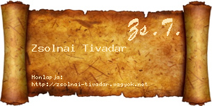 Zsolnai Tivadar névjegykártya